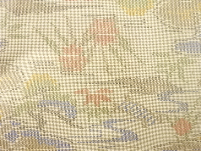 JAPANESE KIMONO / ANTIQUE KIMONO / SILK / OSHIMA TSUMUGI / WOVEN KASURI PATTERN
